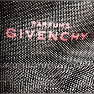 Givenchy Black Textile Pouch with Pink Logo